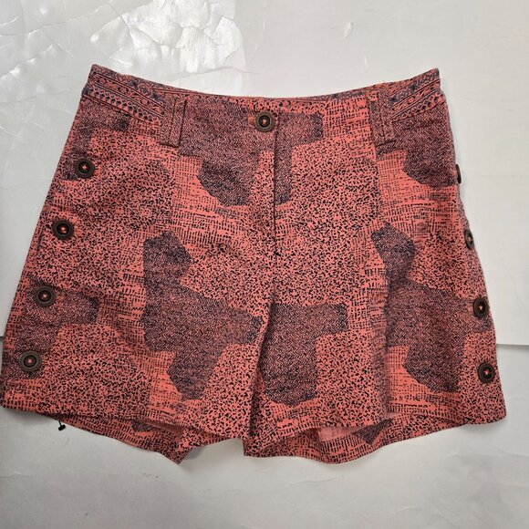 Anthropologie Cartonnier Size 2 Island Hopper Shorts Pink Navy Pattern - Picture 7 of 11